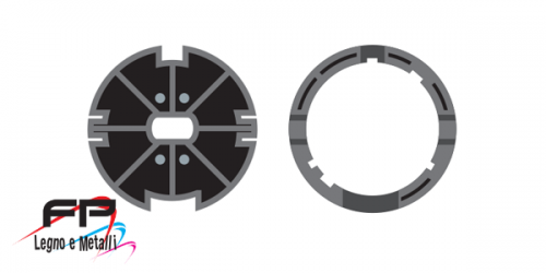 Corona e adattatore per rullo ogiva ø 60 per tenda da sole per motore ø 45